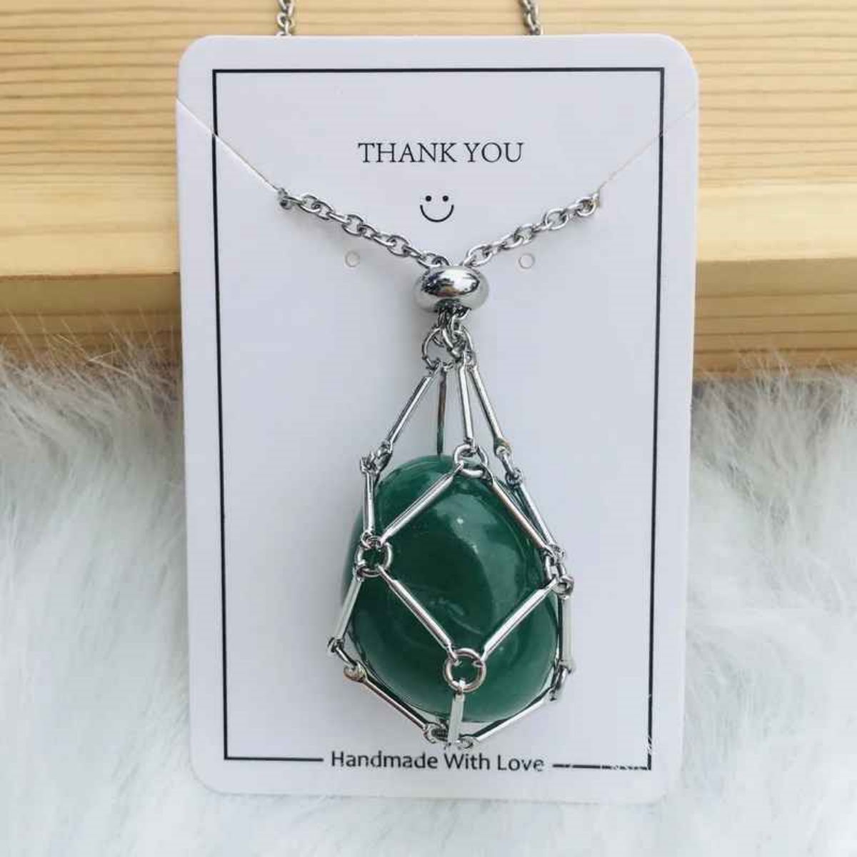 Crystal Gemstone Holder Necklace