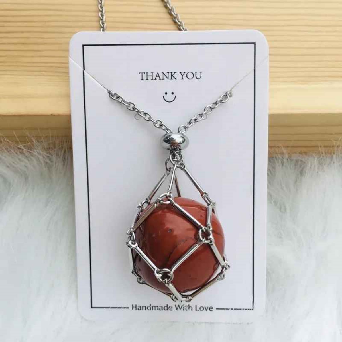 Crystal Gemstone Holder Necklace