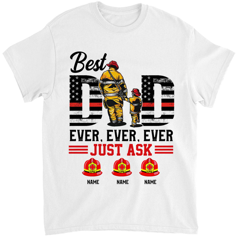 Personalized Dad Grandpa Firefighter T-Shirt
