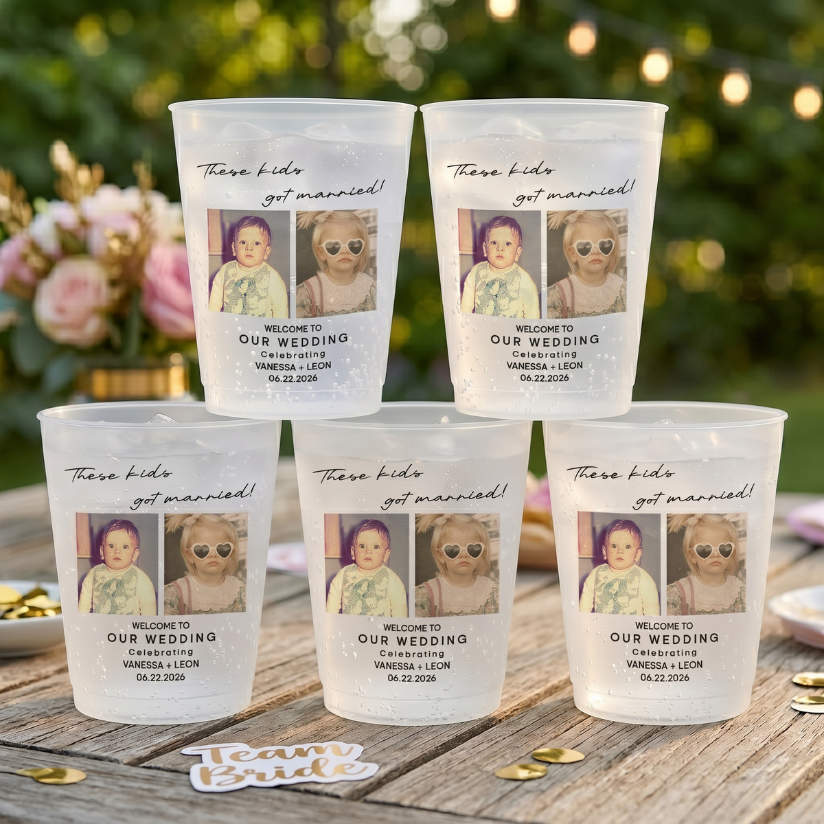 These Kids Got Married! - Wedding Reception Favors, Modern Wedding Decor - Personalized Cups