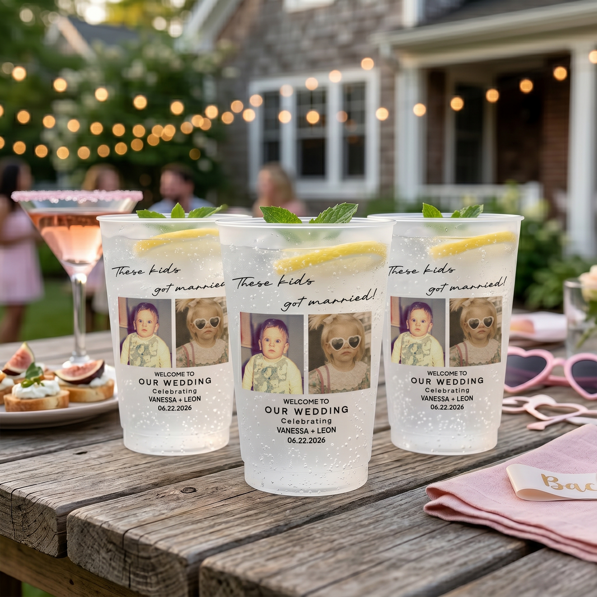 These Kids Got Married! - Wedding Reception Favors, Modern Wedding Decor - Personalized Cups