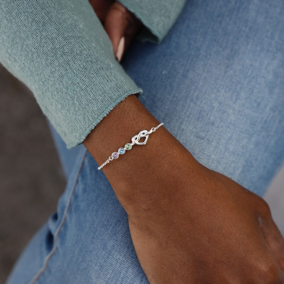 Ties of the Heart - Personalized Adjustable Birthstone Bracelet