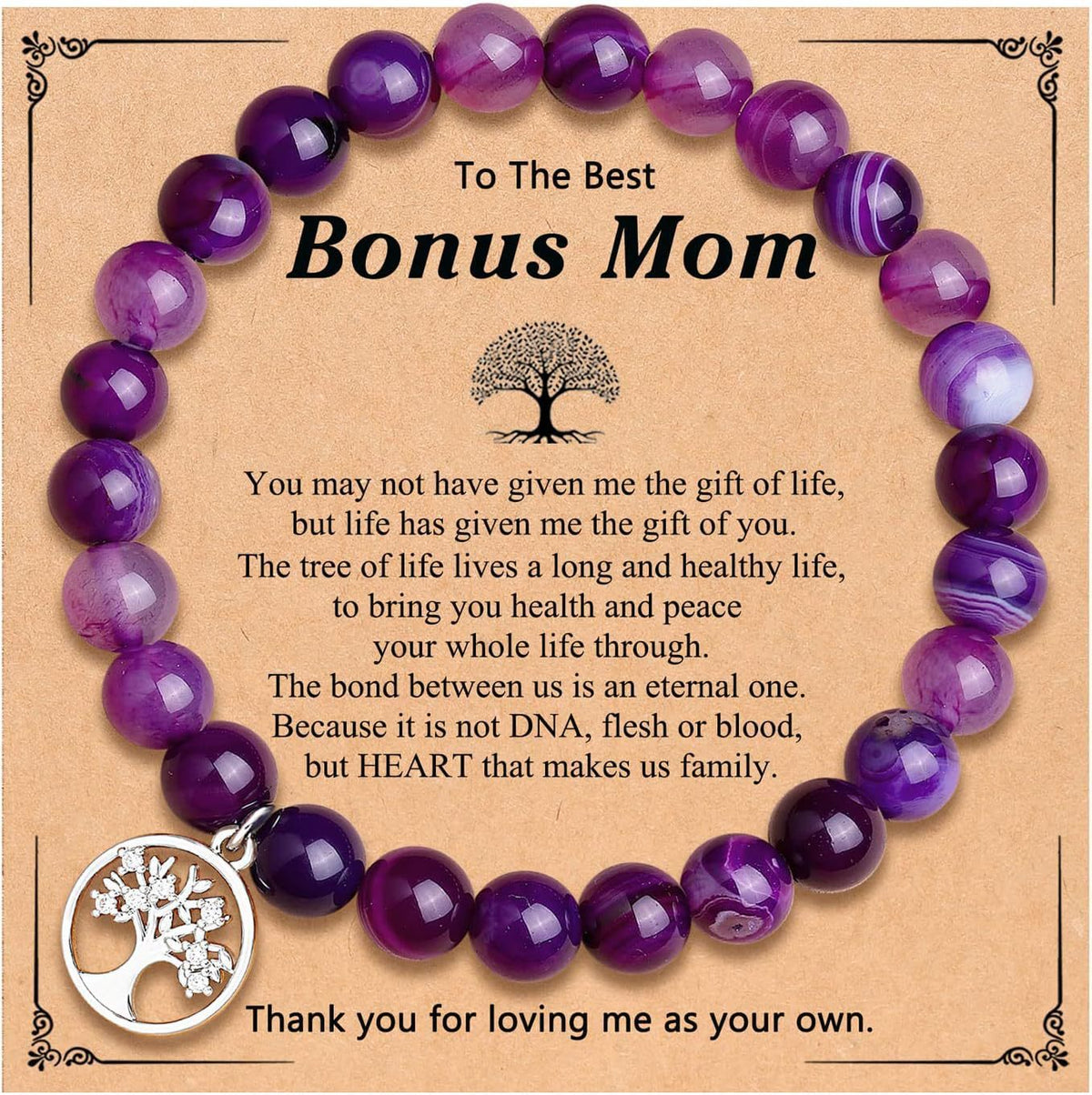 Hand Woven Bracelet With Gift Card, Healing Crystal Bracelet Mother's Day Gift