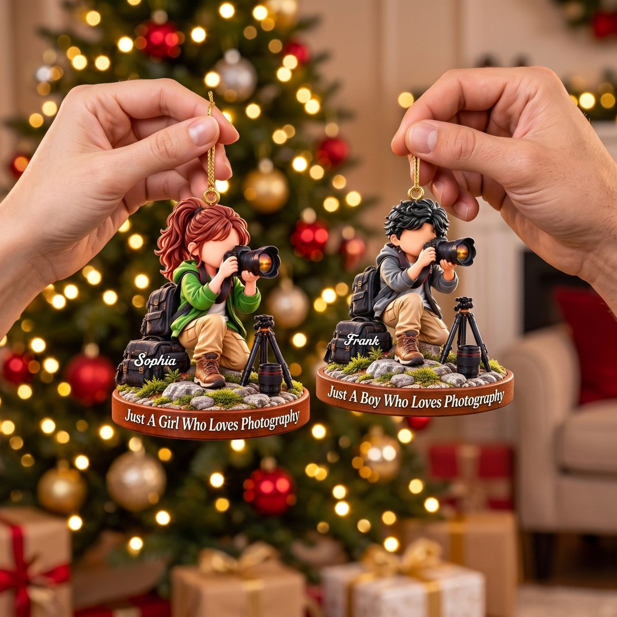 Photographer Gift - Just A Boy Who Loves Photography Personalized Christmas Ornament