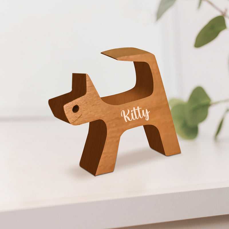 Personalized Custom Wooden Pet Carvings - The Love Between You And Your Fur-Friend - Gift For Pet Lovers - Wood Sculpture Table Ornaments, Carved Wood Decor