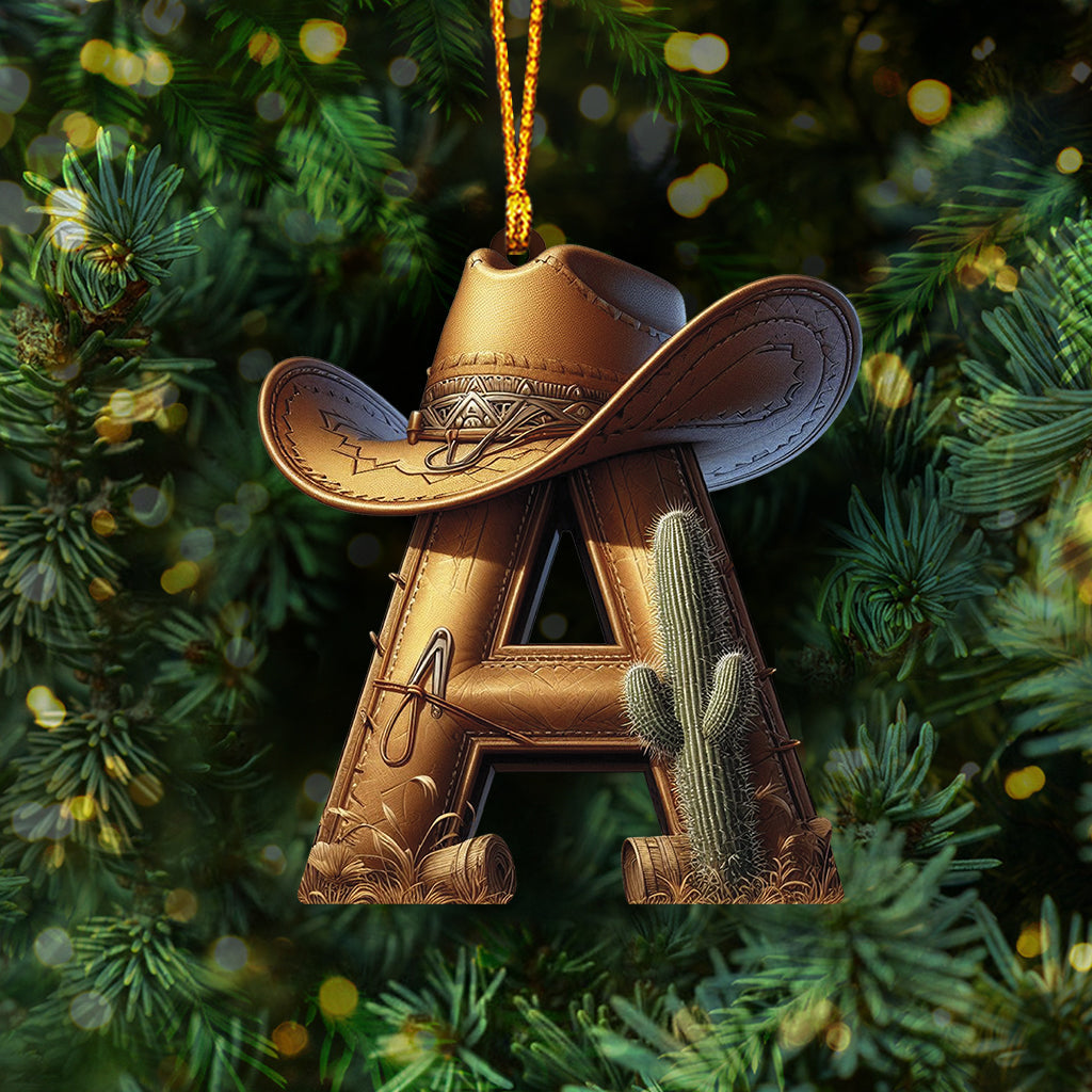 Western Cowboy Personalized Letters Ornament