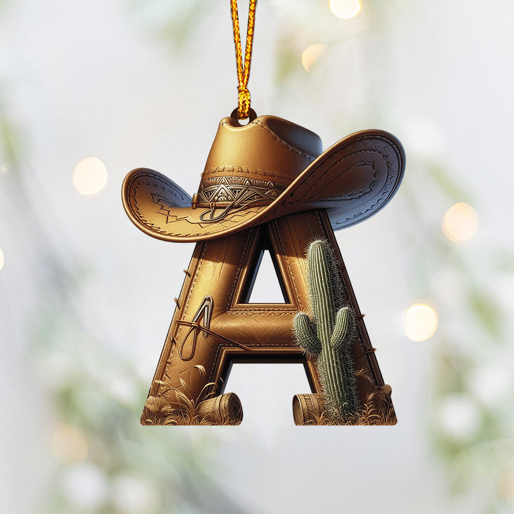 Western Cowboy Personalized Letters Ornament