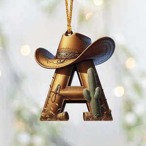 Western Cowboy Personalized Letters Ornament