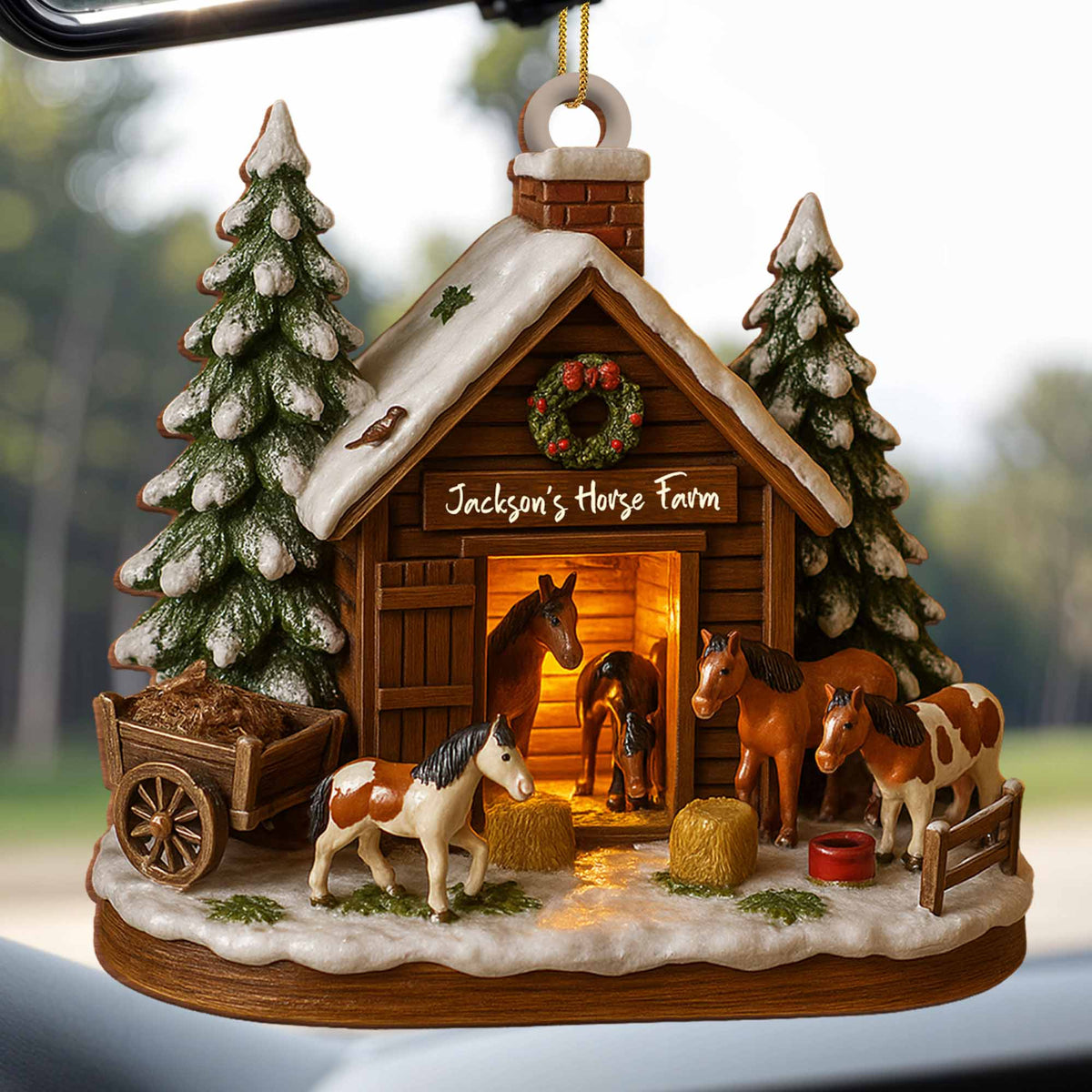Customize Your Own Charming Horse Farm Ornament Personalized Wood Ornament Gift For Horse Lovers