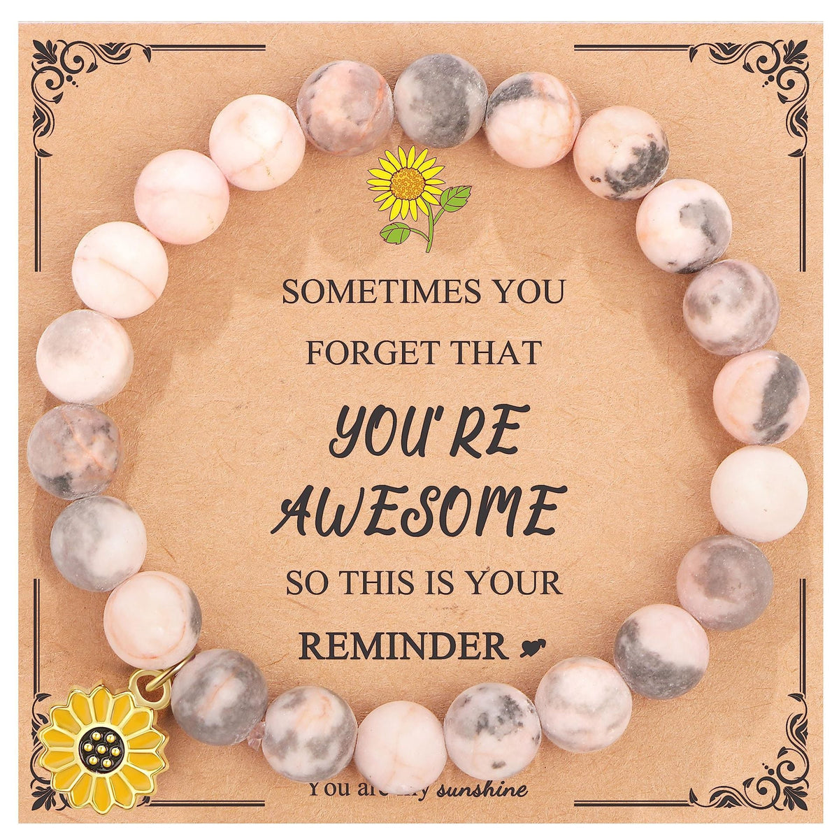 Hand Woven Bracelet With Gift Card, Healing Crystal Bracelet Mother's Day Gift