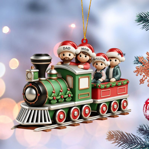 Family Train Personalized Christmas Ornament
