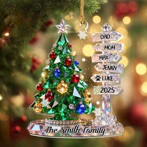 Family Signpost Custom Name - Personalized 1-Layer Acrylic Ornament