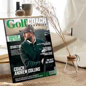 Golf Coach Magazine Cover, Thank You Coach Gift, Personalized Golf Coach Canvas, Golf Lover Gift, Golf Coach Gifts