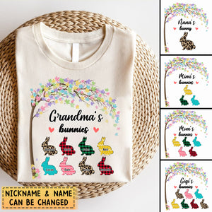 Personalized Name Easter Grandma's Bunny Pure Cotton T-Shirt