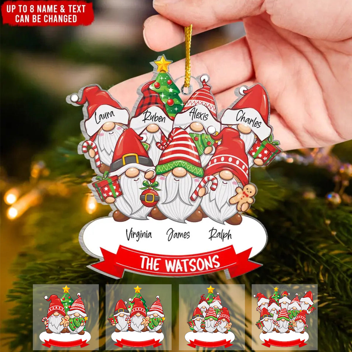 Family Christmas Tree - Personalized Acrylic Ornament, Family Christmas Ornament