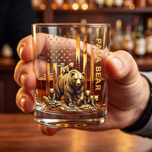 Papa Bear Whiskey Glass - Personalized Father's Day