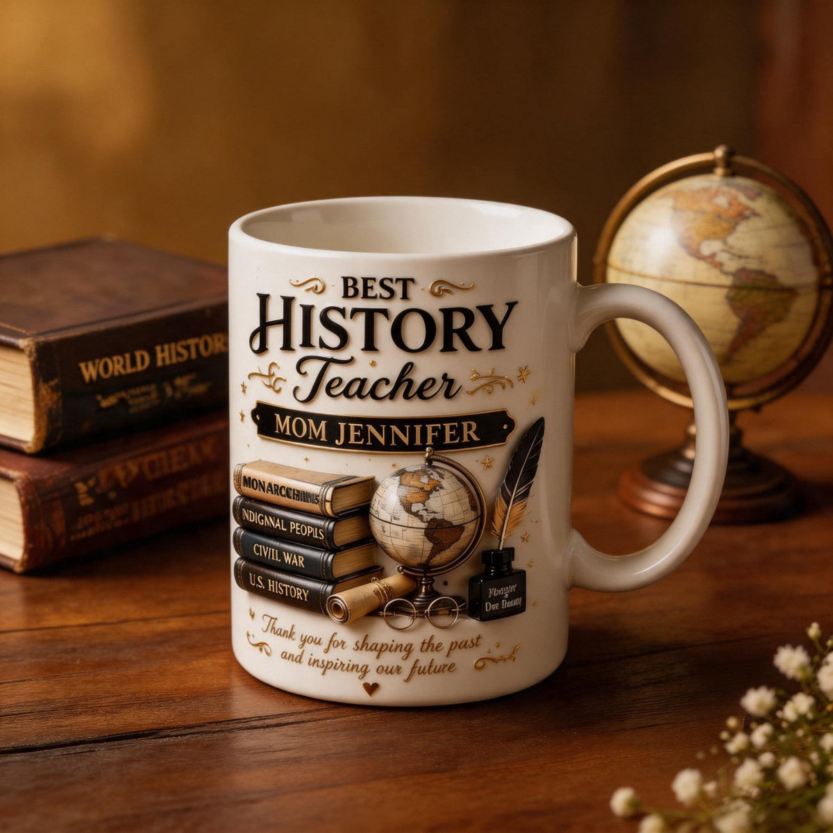 America 250th Anniversary Patriotic Coffee Cup – Personalized History Teacher Mom Mug