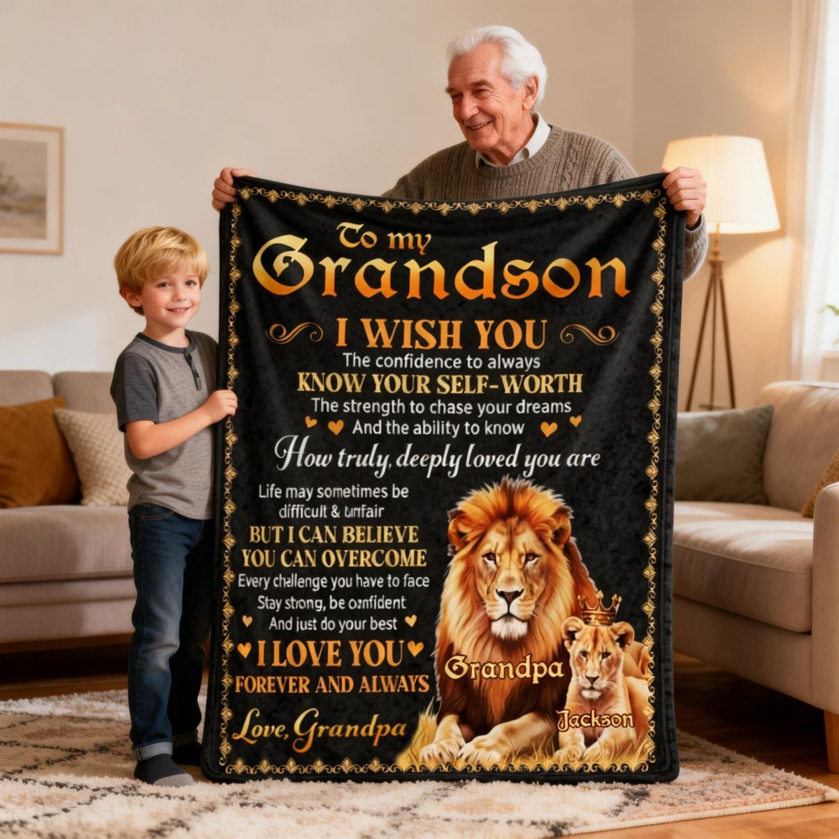 Just Do Your Best - Personalized Custom Fleece Blanket Gift for Son, Grandson, Daughter