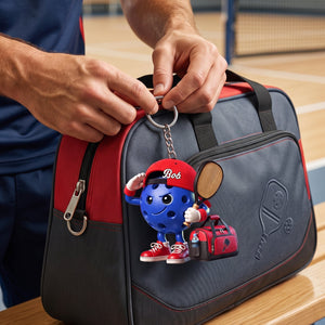 Salute Pickleball Ball Mascot Keychain Personalized Cute Gift For Pickleball Lovers