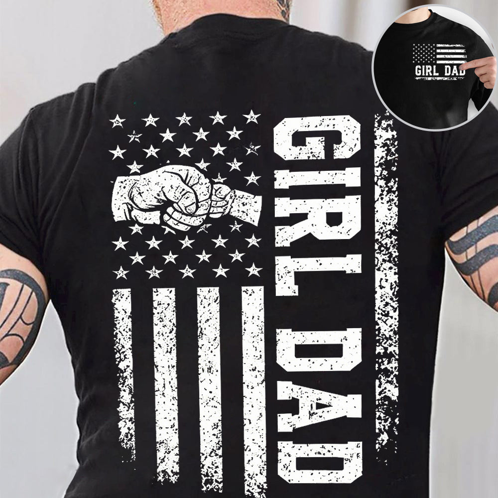 Girl Dad T-shirt Personalized Gift for Father's Day