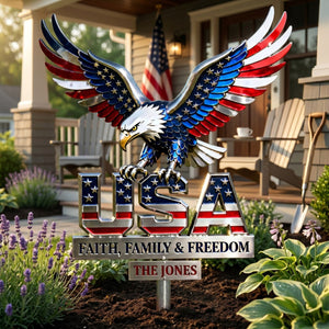 American Strong Eagle Metal Sign - Personalized Gifts For Patriots