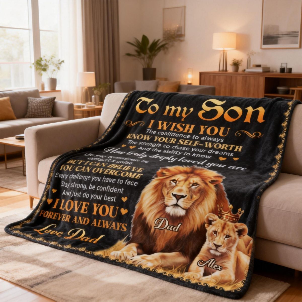 Just Do Your Best - Personalized Custom Fleece Blanket Gift for Son, Grandson, Daughter