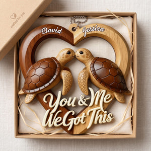 Heart With Turtles – Personalized Acrylic Hanging Ornament