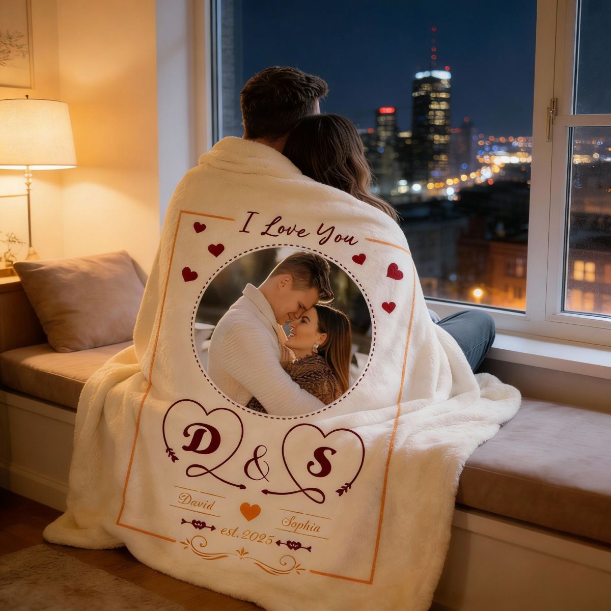 Loving Gift For Couples Custom Photo I Love You - Personalized Fleece Blanket