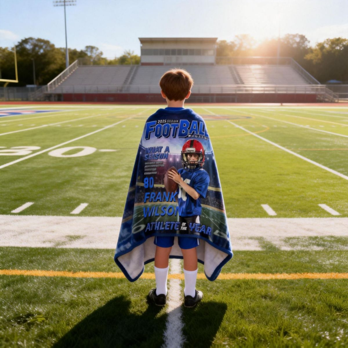 Custom Photo Magazine Cover Personalized American Football Blanket Gift for American Football Lovers