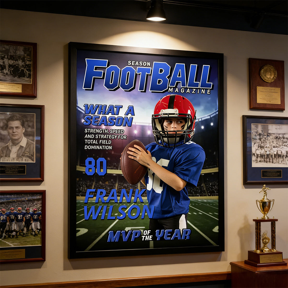 Custom Photo Magazine Cover Personalized American Football Poster Gift for American Football Lovers