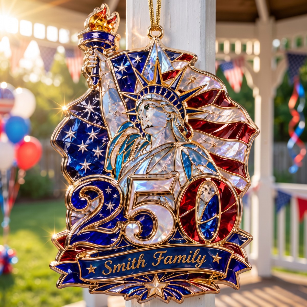 Hologram Statue of Liberty 250 Ornament - Personalized Custom Shape Acrylic Ornament