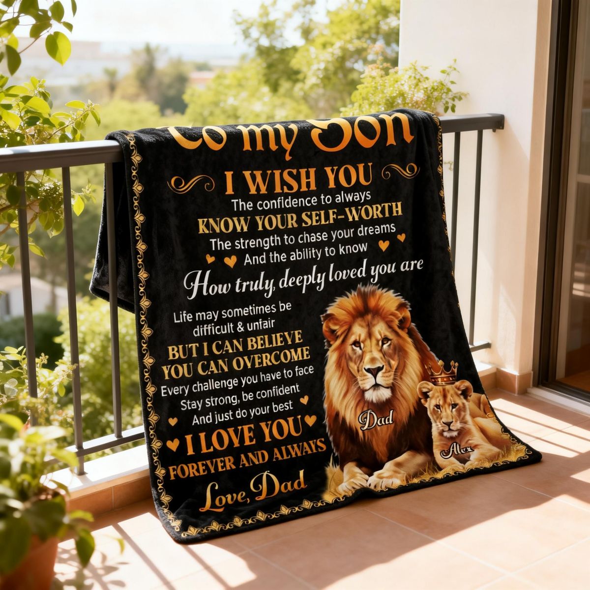 Just Do Your Best - Personalized Custom Fleece Blanket Gift for Son, Grandson, Daughter