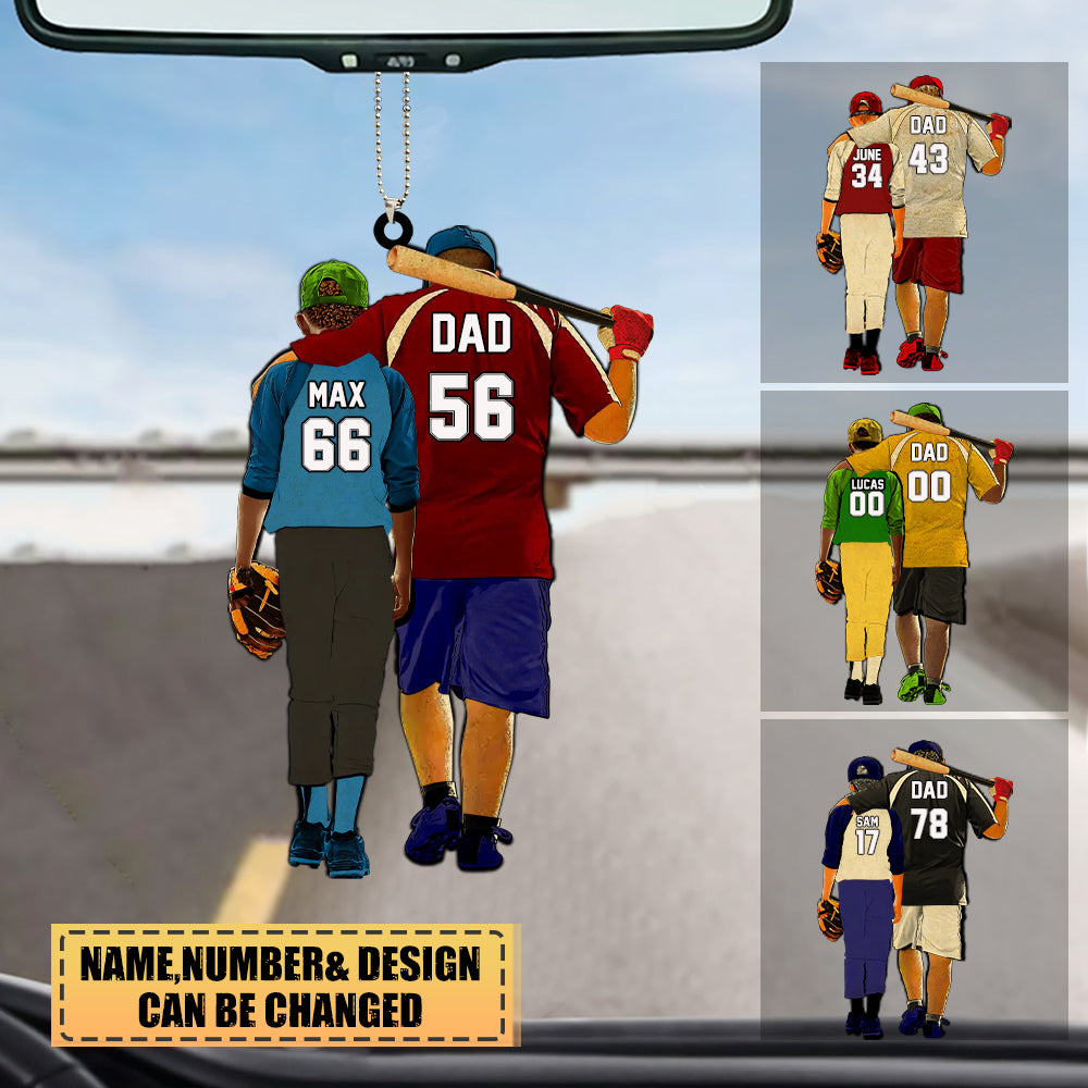 Personalized Baseball Dad & Son-Two Sided Ornament