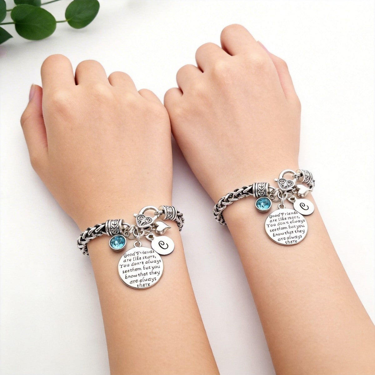 Good Friends are like Stars Bracelet, Custom Initial & Birthstone Personalized Gifts for Friends