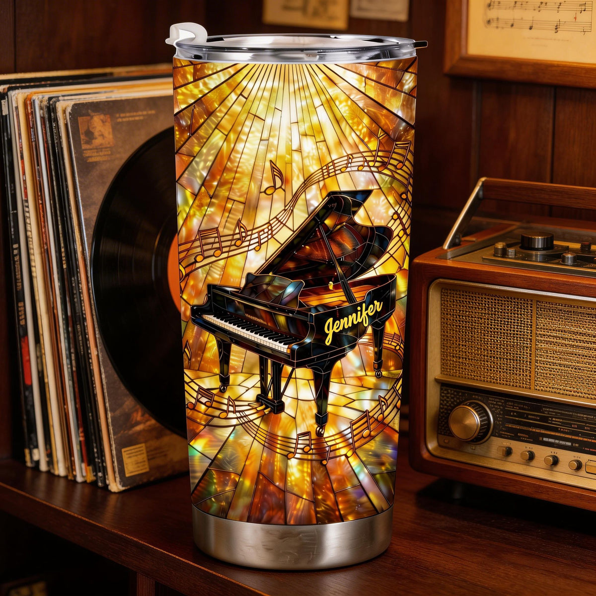Grand Piano Symphony, Personalized 20oz Tumbler, Gift For Music Lovers