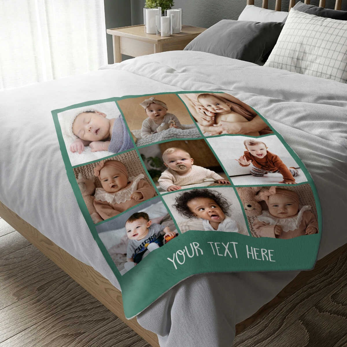 Personalized Photo Collage Blanket , Baby Blanket, Family Blanket