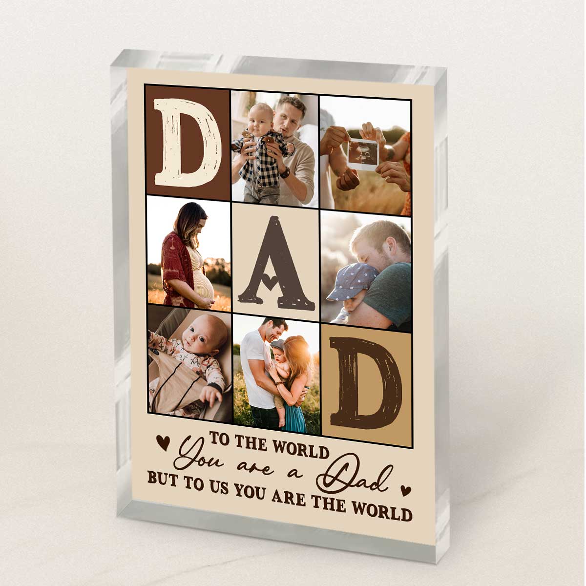 Custom Photo Dad Acrylic Block, Personalized Father’s Day Gift For Dad, Custom Dad Photo Gift, Keepsake for Dad