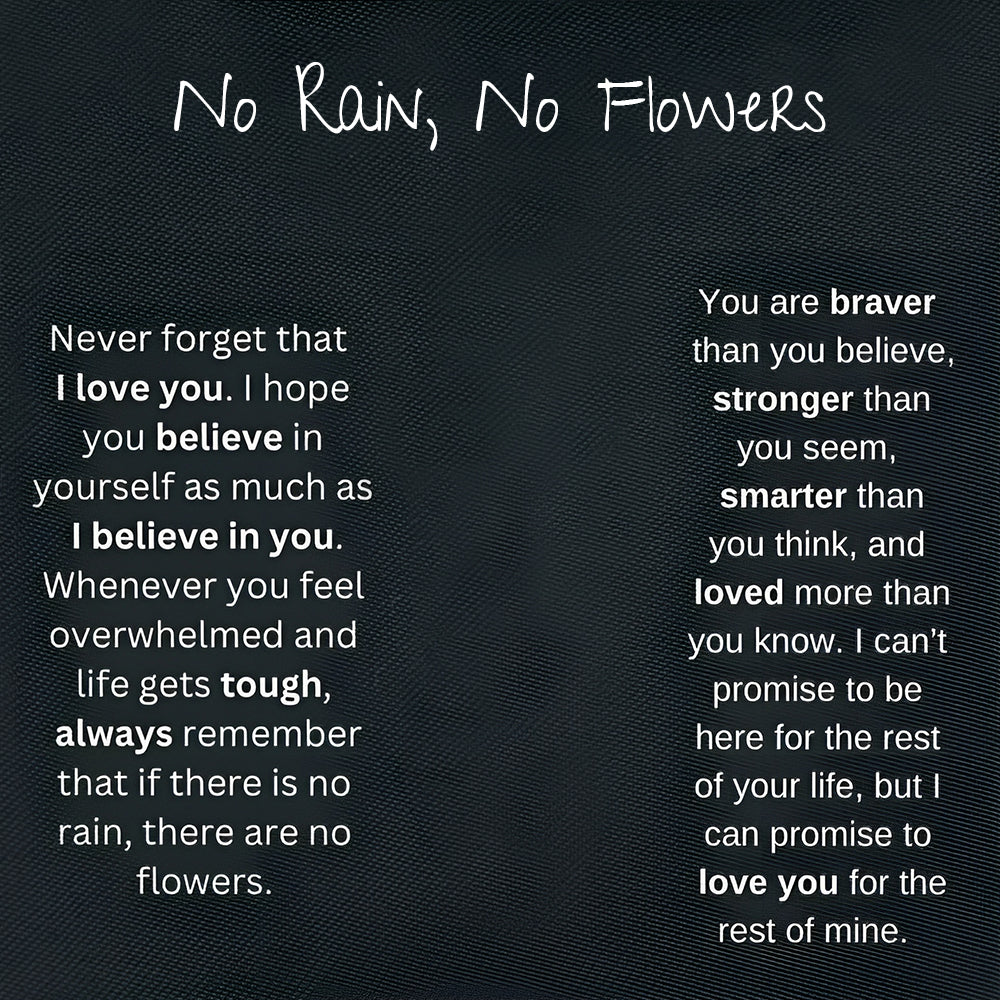 No Rain No Flowers,Never Forget That I Love You - Personalized Birth Flower Name Necklace