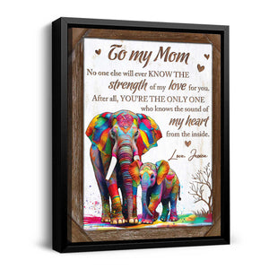 Personalized Mother And Baby Elephant Canvas