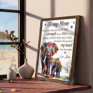 Personalized Mother And Baby Elephant Canvas
