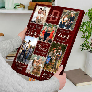 Personalized Father Photo Collage Canvas, Custom Family Photo Gift, Meaningful Father’s Day Gift, Best Dad Ever Keepsake
