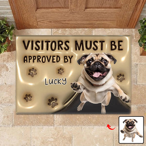 Personalized Photo Visitors Must Be Approved By This Dog/Cat Door Mat