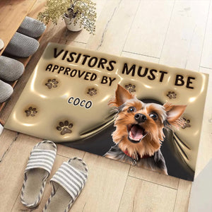 Personalized Photo Visitors Must Be Approved By This Dog/Cat Door Mat