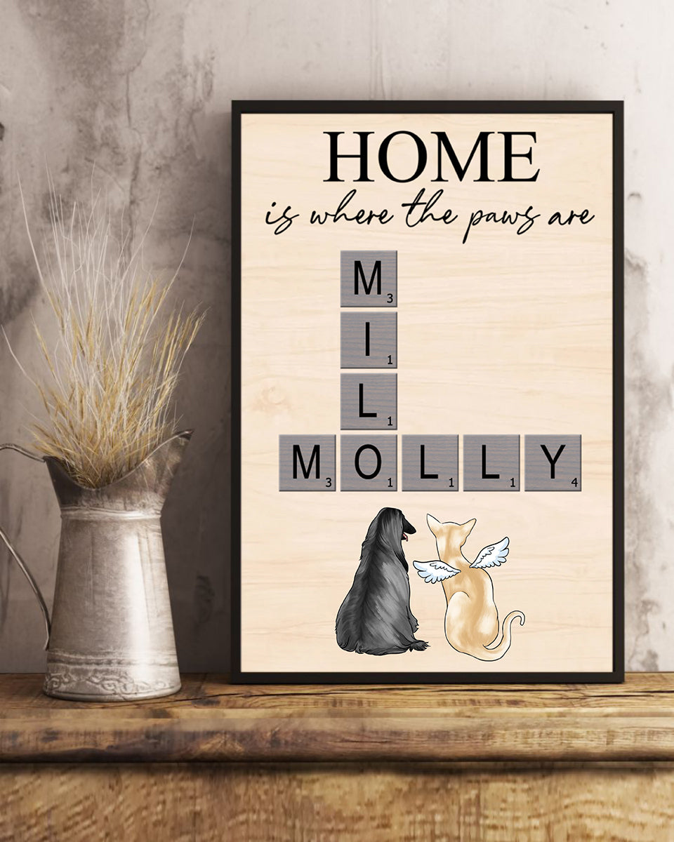 Home Is Where The Paws Are - Personalized Crossword Puzzle Canvas Dog Lover Gifts