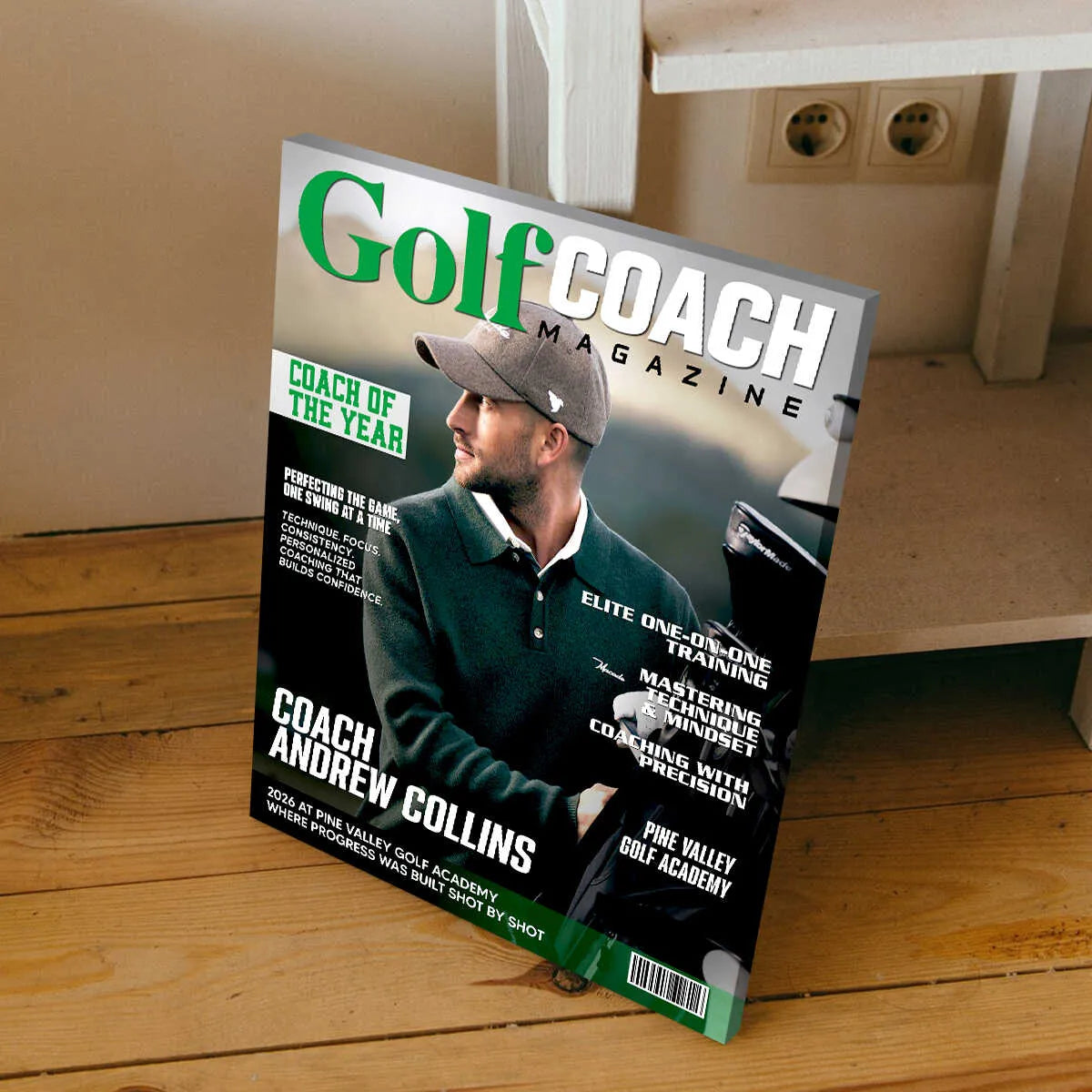 Golf Coach Magazine Cover, Thank You Coach Gift, Personalized Golf Coach Canvas, Golf Lover Gift, Golf Coach Gifts