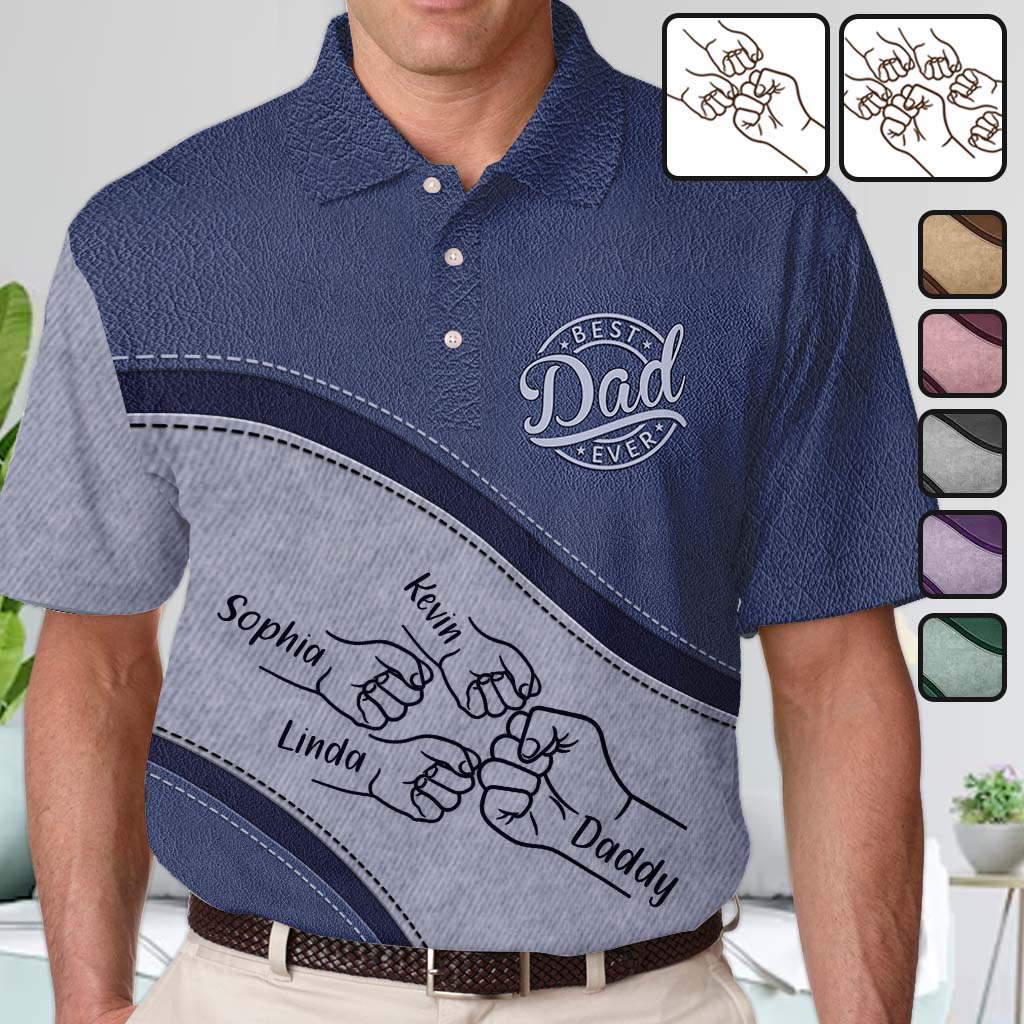 Best Dad Ever Fist Bump - Personalized Father Polo Shirt