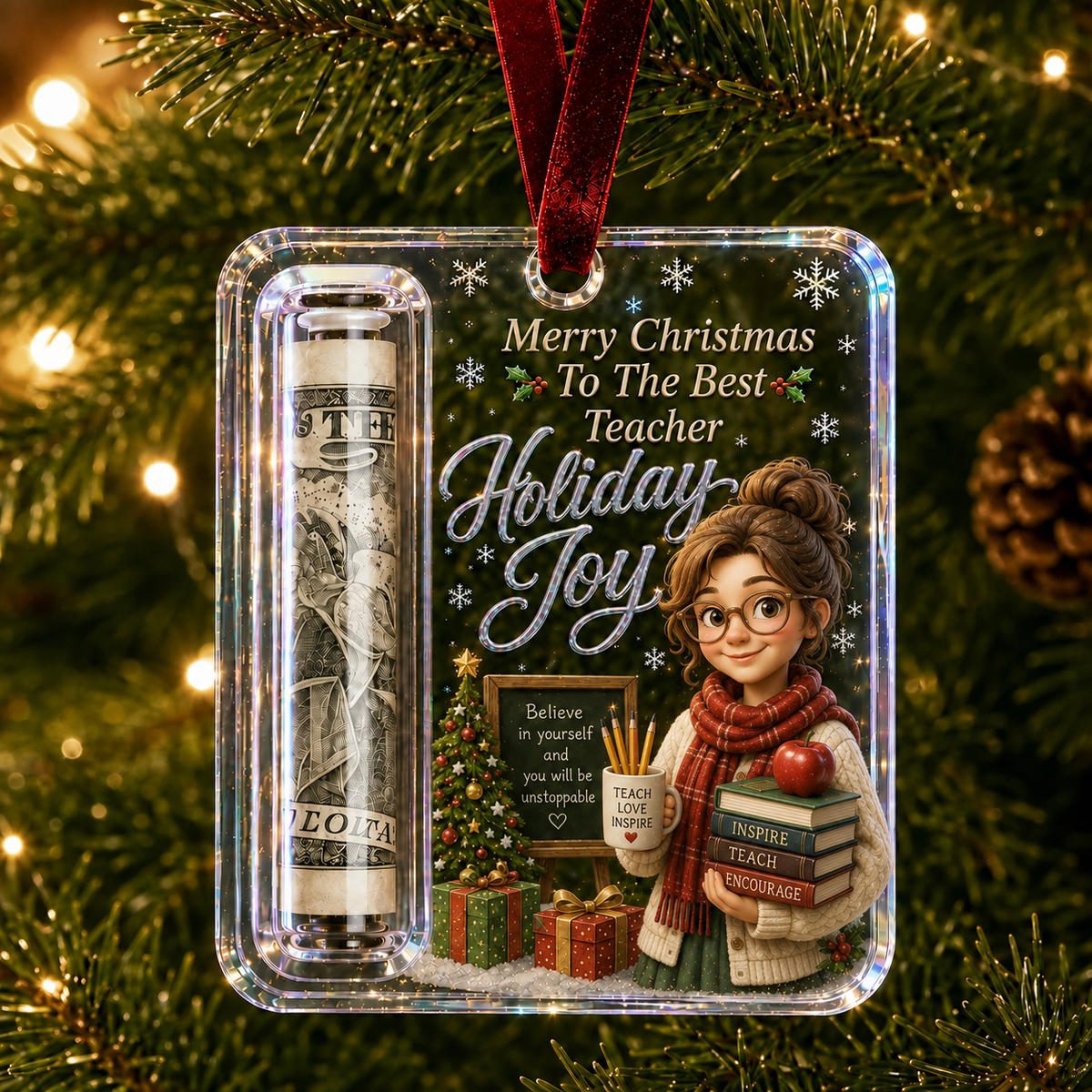 Career Tribute Christmas Money Holder Acrylic Ornament