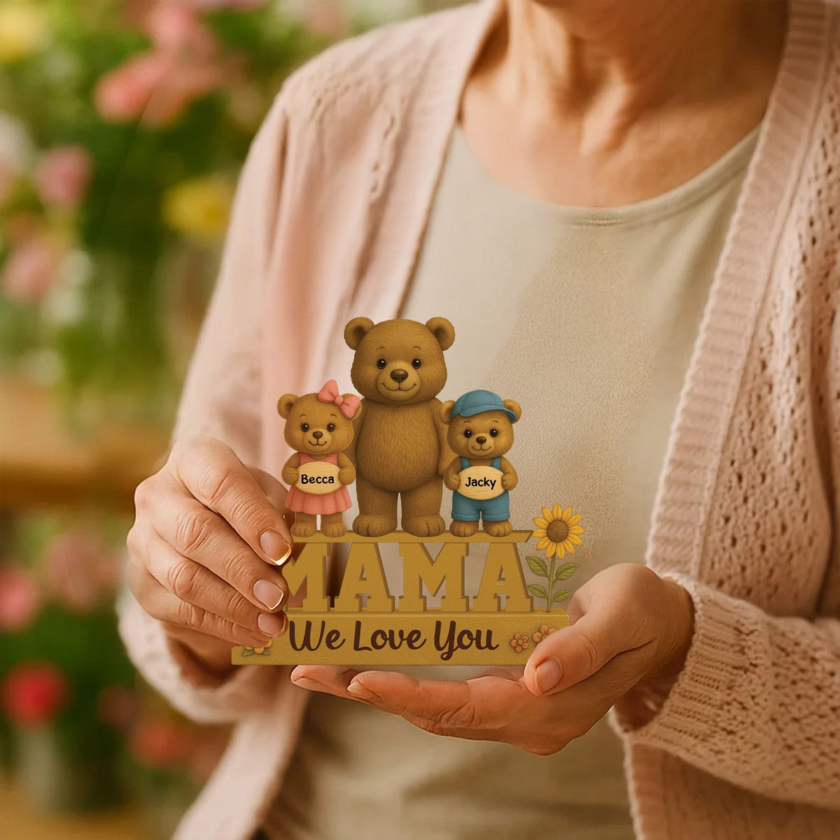 Mama I Love You, Personalized Mother's Day Gift, Custom Shaped Acrylic Plaque