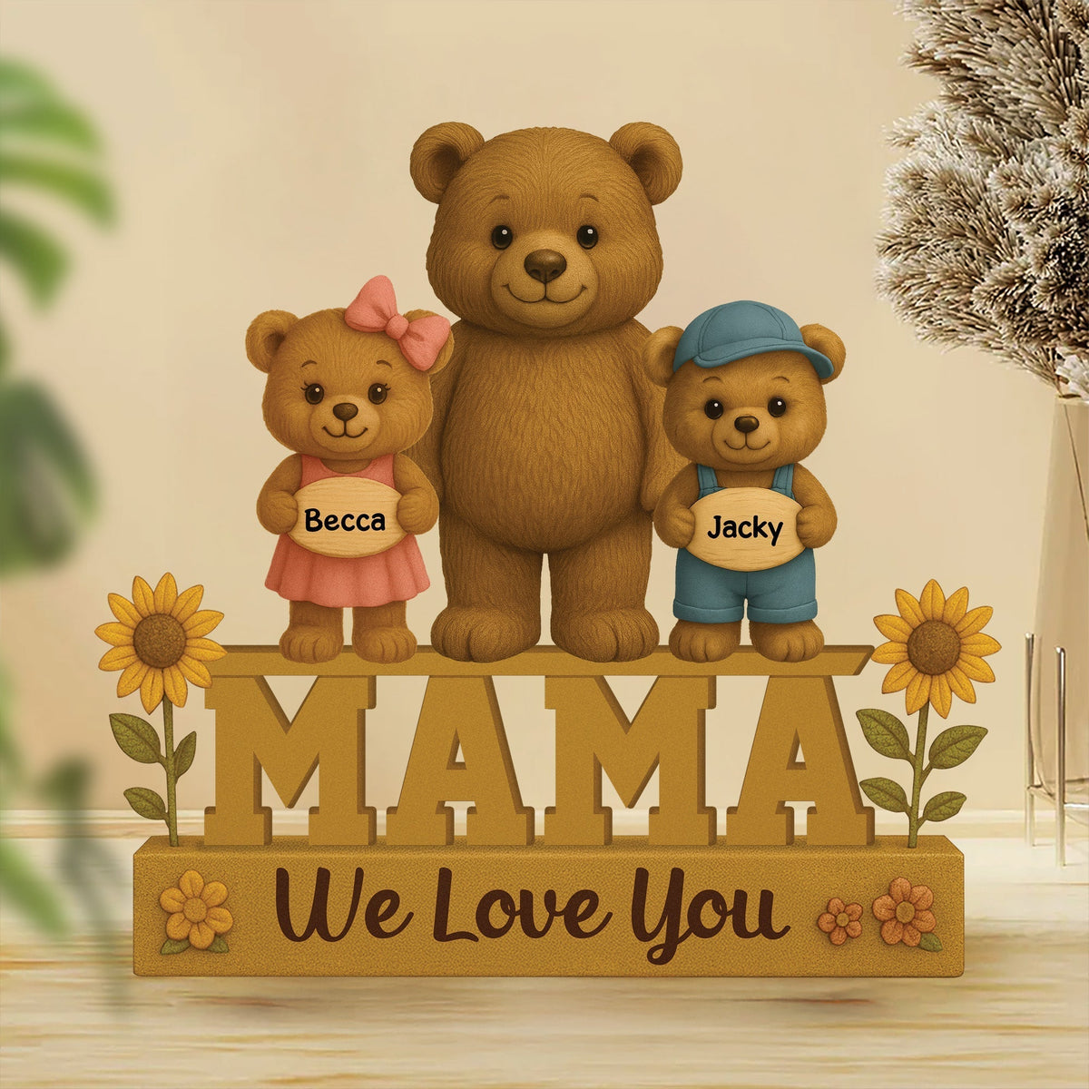 Mama I Love You, Personalized Mother's Day Gift, Custom Shaped Acrylic Plaque