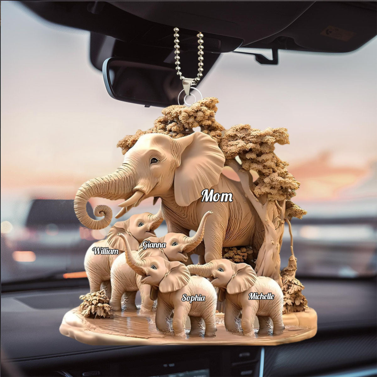 Gift For Mom, Grandma - Personalized Elephant Acrylic Ornament